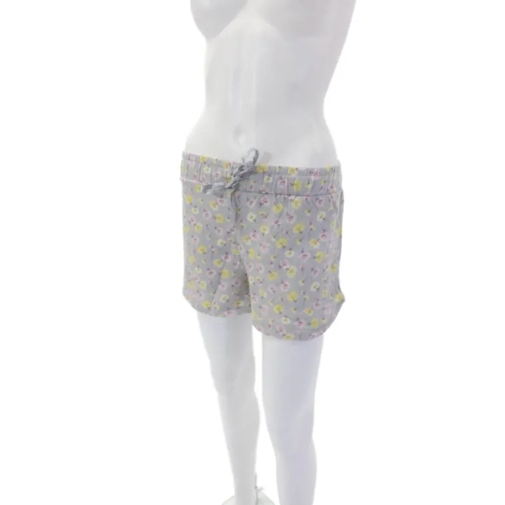 Emerson Road Womens Floral Print Crew Neck Sleep Shirt Pajama Set Gray Size S